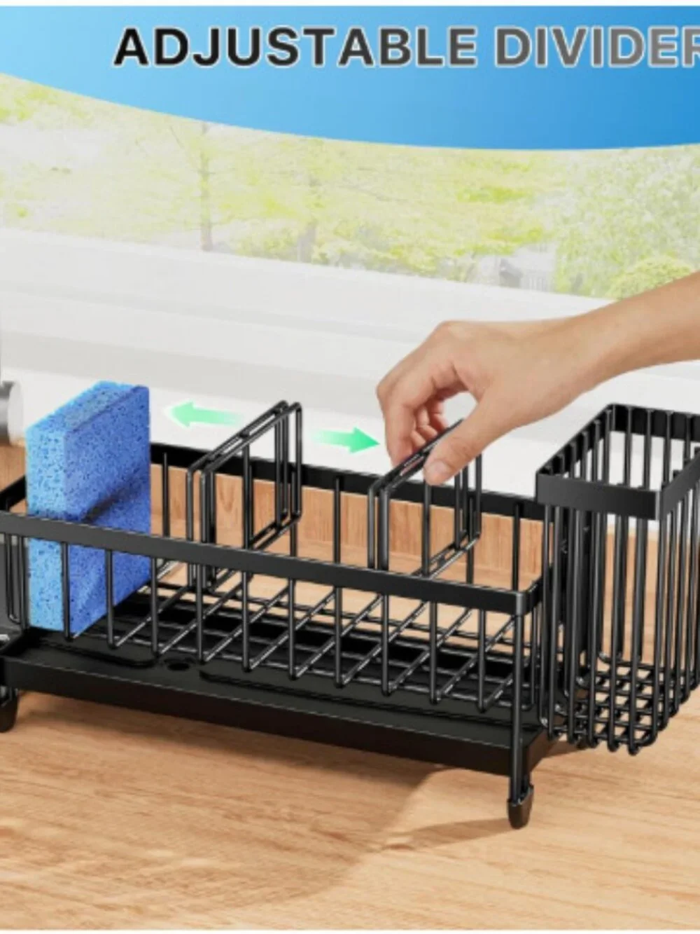 Black Stainless Steel Kitchen Sink Caddy Organizer Sponge Holder (9.25